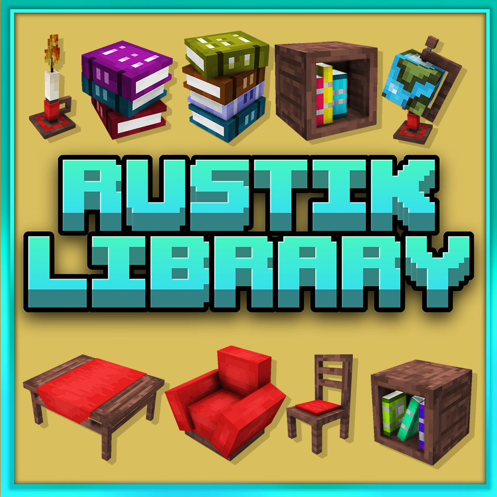 Rustik Library Furnitures - MCModels