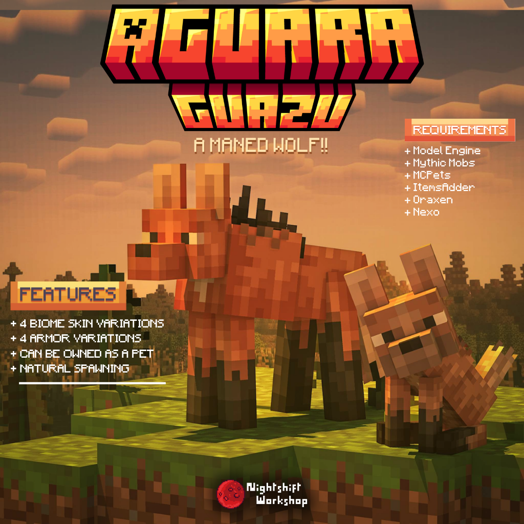 Maned Wolf (Aguara Guazu) – Wild Pet w/ Variants, Armor & Animations preview image