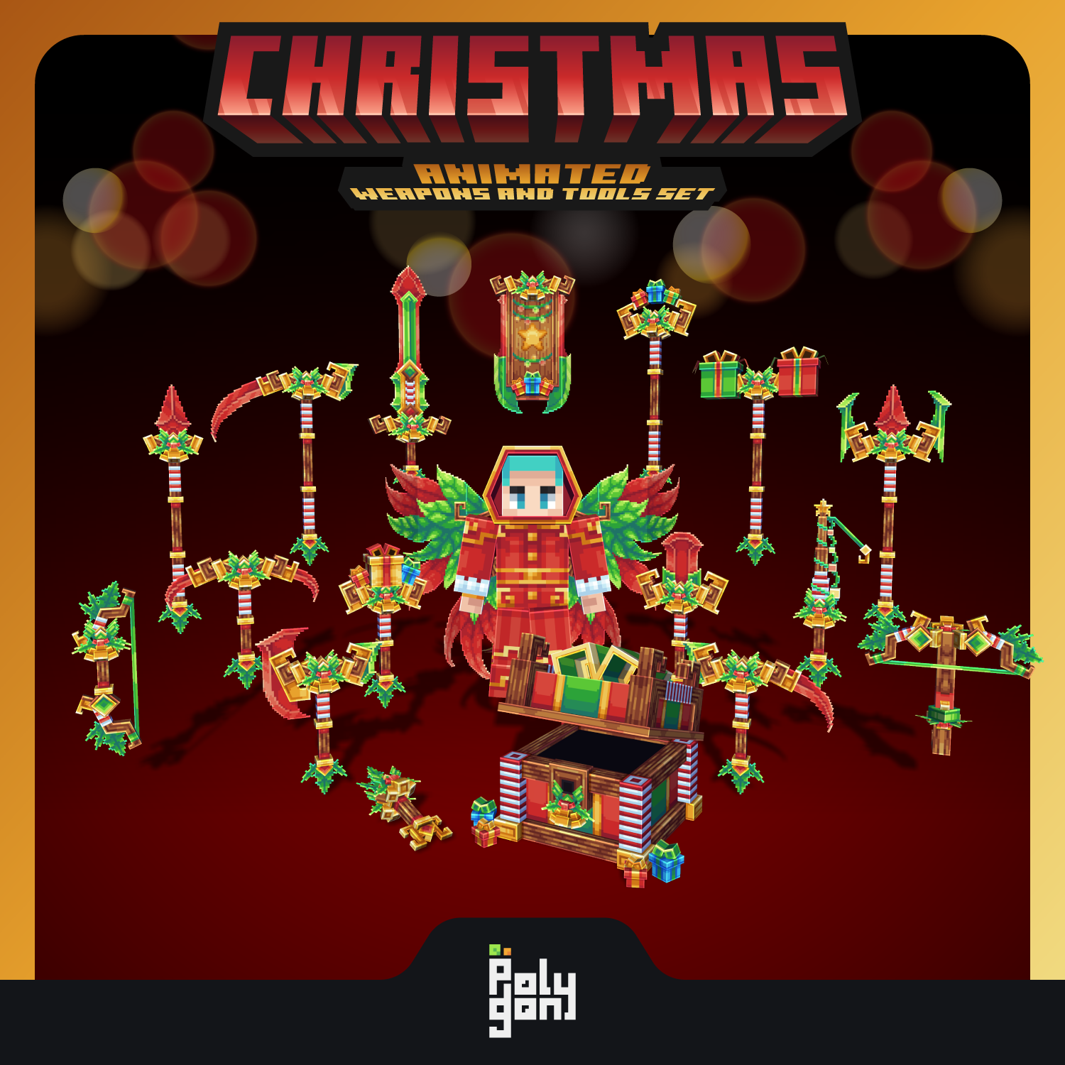 Christmas Animated Weapons and Tools Set (64x) preview image