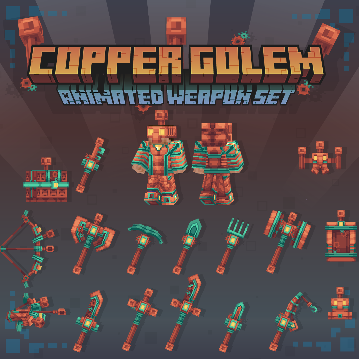 Copper Golem Animated Weapon Set preview image