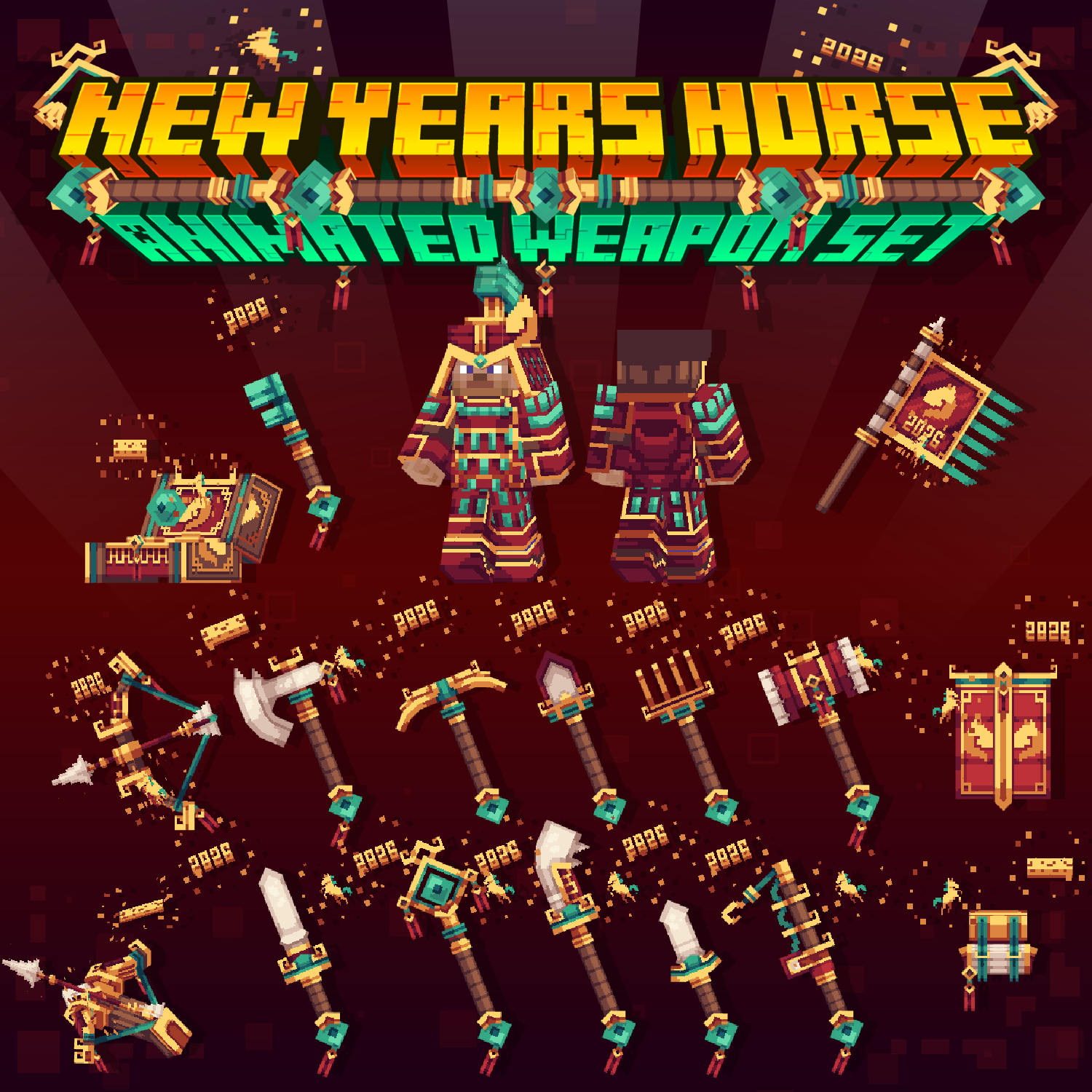 New Years Horse Animated Weapon Set preview image