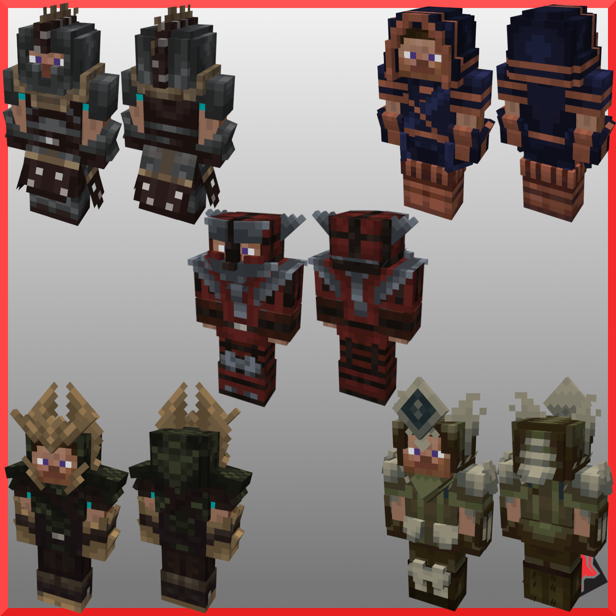 Armor sets up close