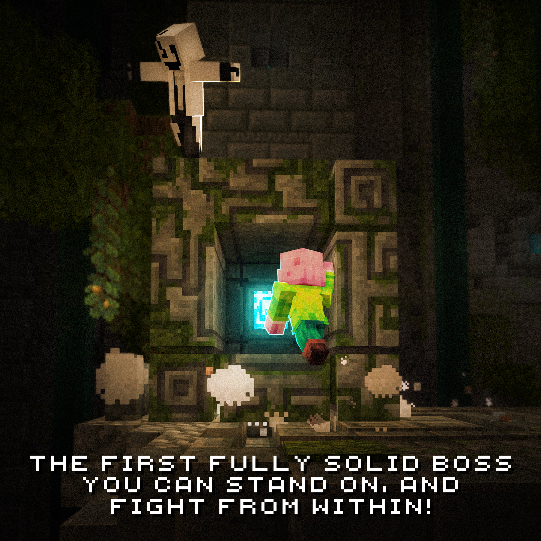 The first fully solid boss you can stand on, and fight from within!