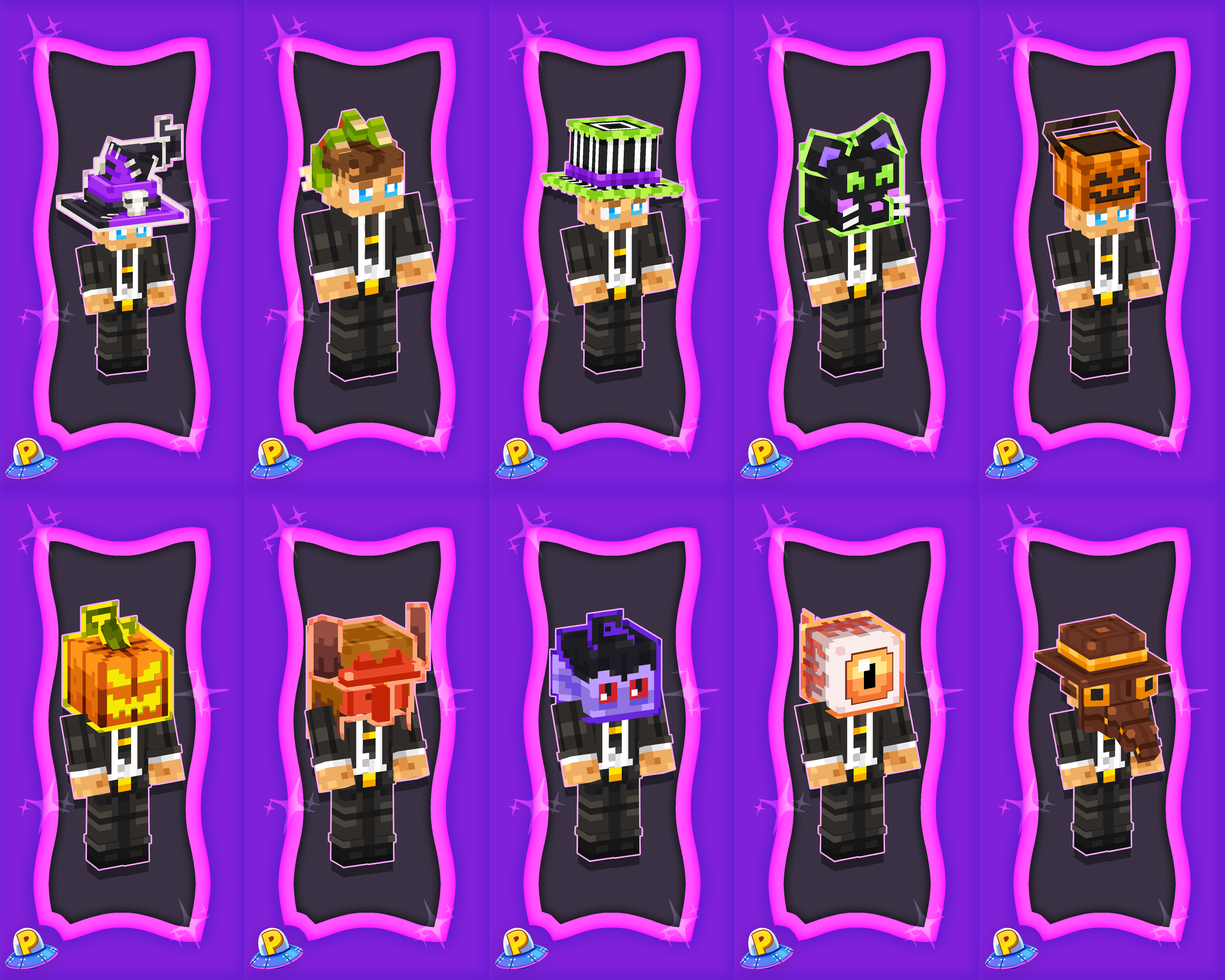 The display of 3d models for the Halloween Hats 2026 product by iPlexity.
