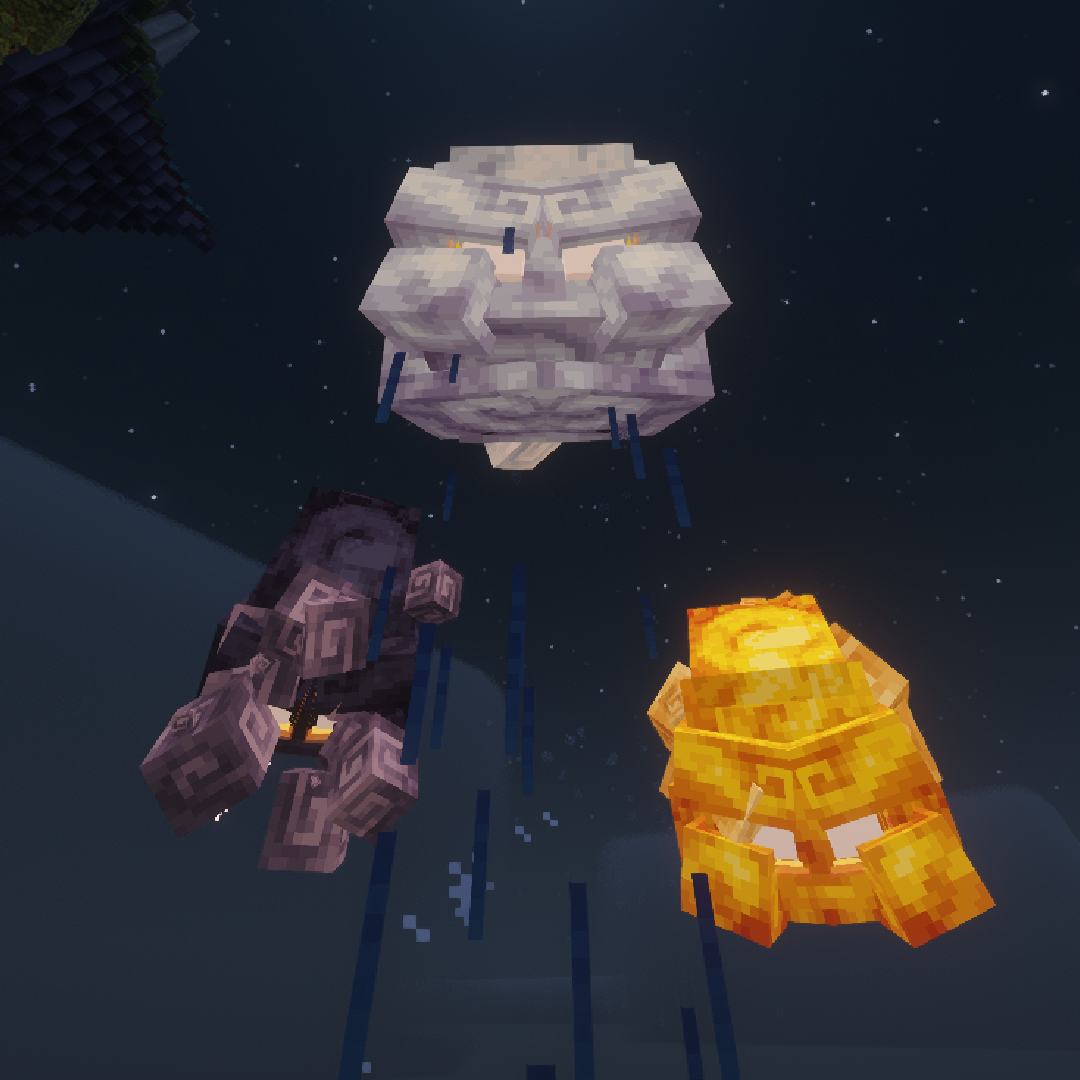 Nimbus variants with blue rain falling beneath them