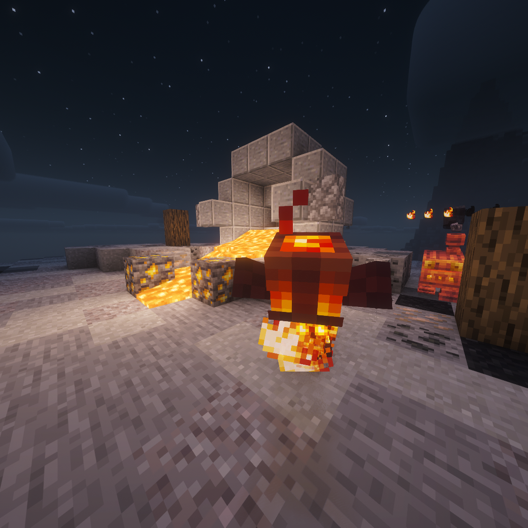 A jumping ember spirit with Soot behind it