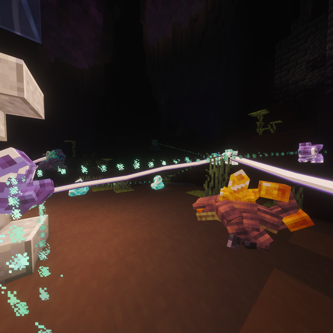 Glint variants and their crystal beams with sparkle effects