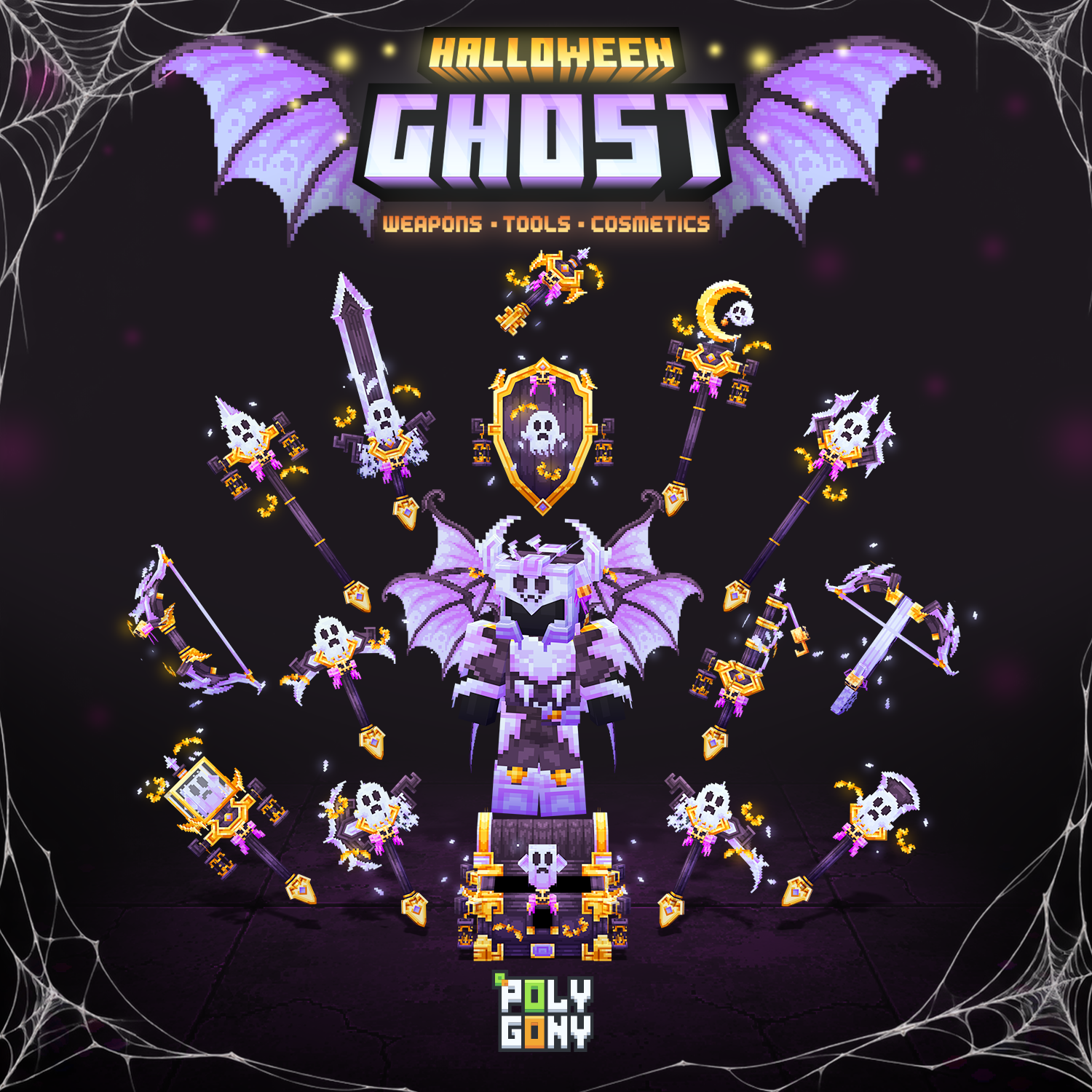Halloween Ghost Animated Weapons and Tools Set (64x) preview image