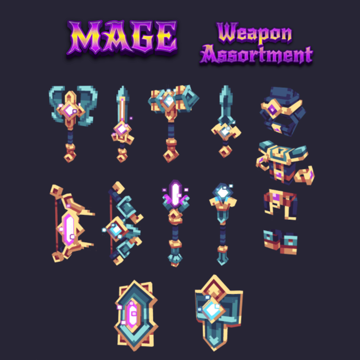 Mage Assortment Animated Weapon Set - MCModels