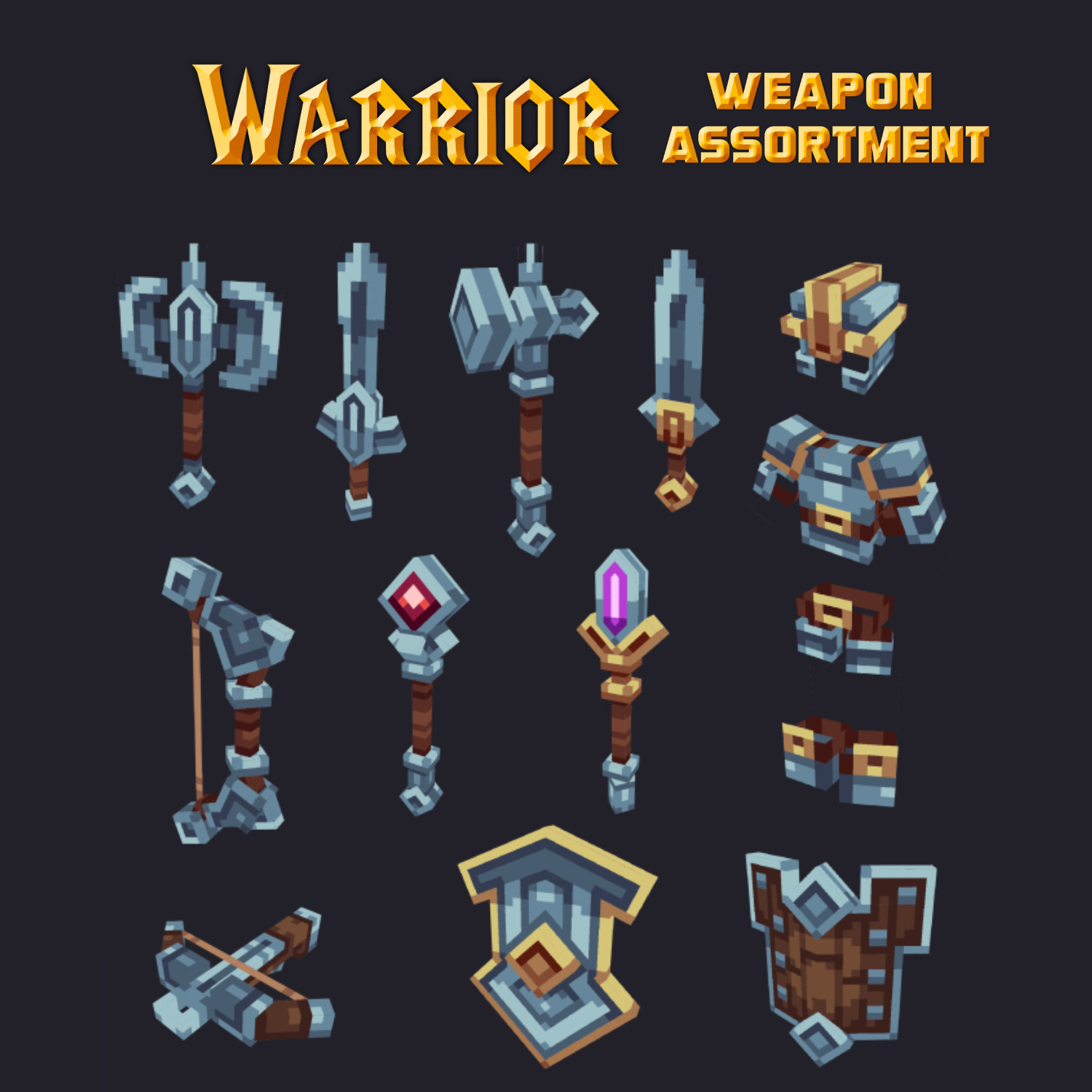 Warrior Assortment Animated Weapon Set - MCModels