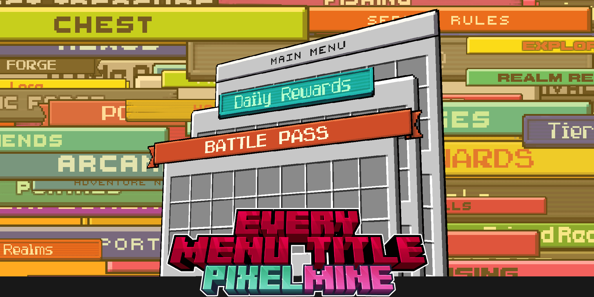 PixelMine | Every Menu Title Graphics - MCModels