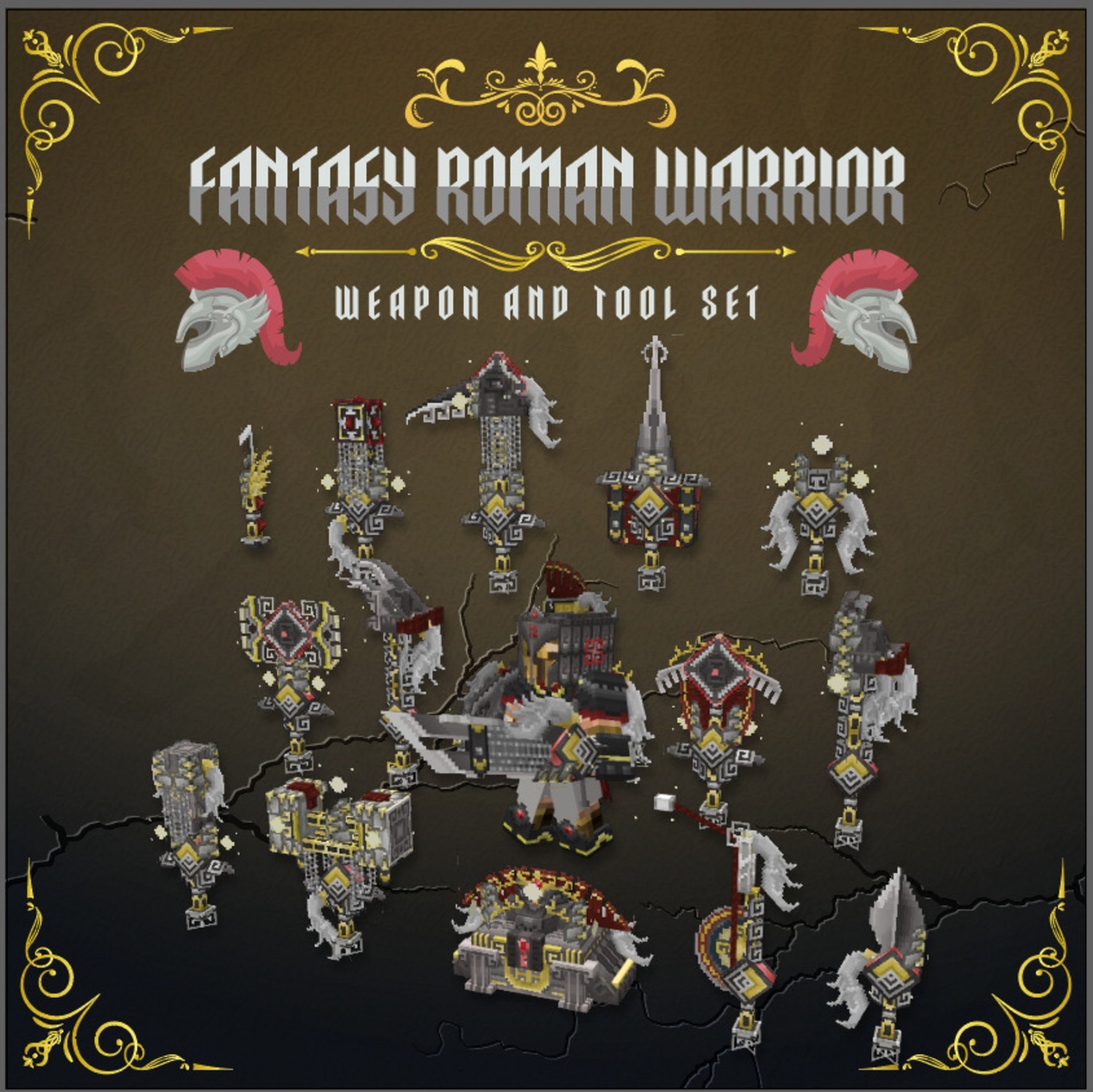 Fantasy Animated Roman Warrior Weapon Set preview image
