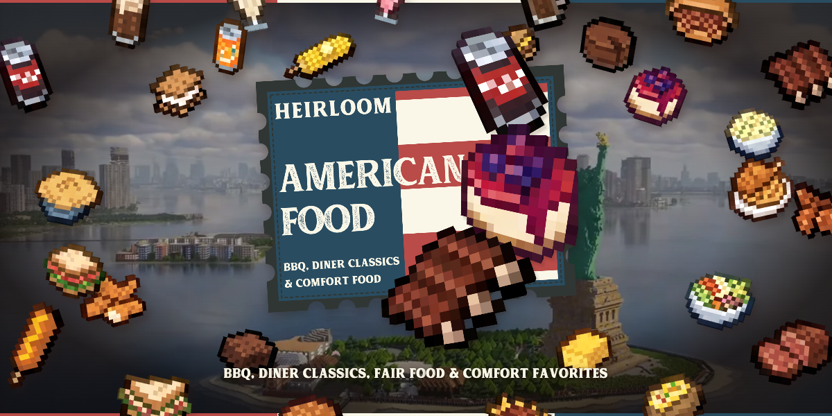 Banner promocional del paquete de comida americana Heirloom